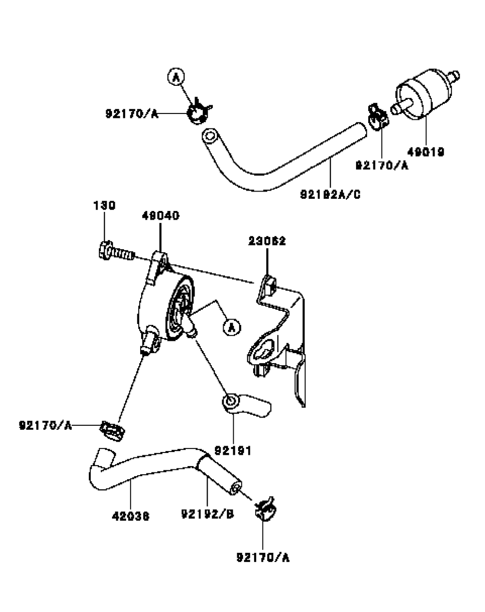 Kawasaki Fh381v-Cs23 Fuel Tank And Fuel Valve Diagram and Parts List for G1332 55AI5GMQ050-WAM Cub Cadet Lawn Mower